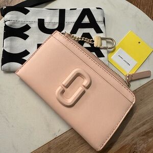 NWT! NEW! Marc Jacobs Clover Double J Marc L-Zip Multi Wallet Card Case Pink